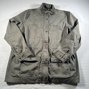 L.L. Bean Women’s 3X Olive Utility Field Jacket Snap Front Pockets
